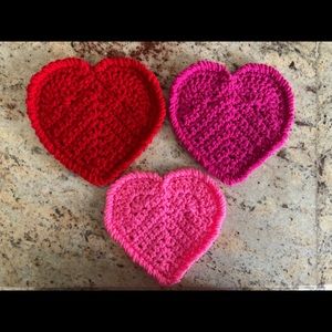 💕❤️ Set of 3 Handmade Heart Coasters ❤️💕